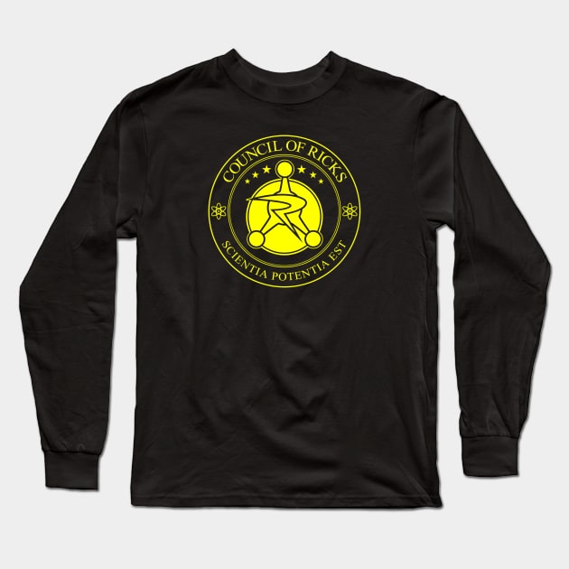 Council of Ricks (Black Print) Long Sleeve T-Shirt by Nerdology